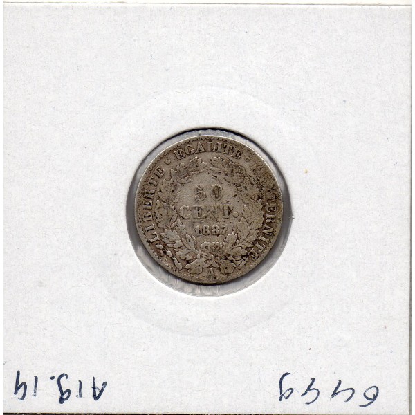 50 centimes Cérès 1887 A Paris TB-