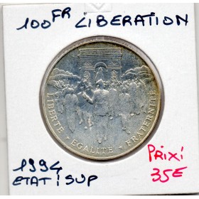 100 francs argent Libération 1994 Sup