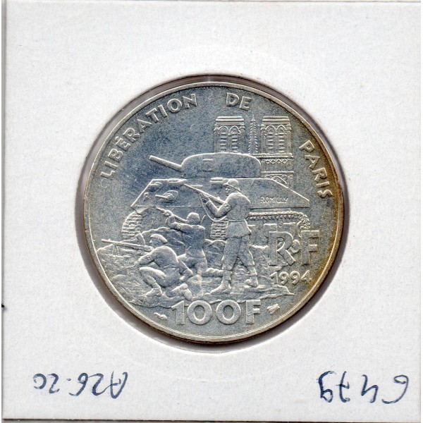 100 francs argent Libération 1994 Sup