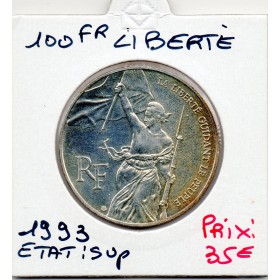 100 francs argent Liberté guidant le peuple 1993 Sup