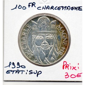 100 francs argent Charlemagne 1990 Sup