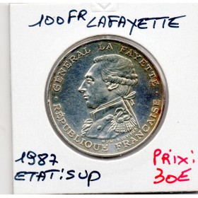 100 francs argent Lafayette 1987 Sup