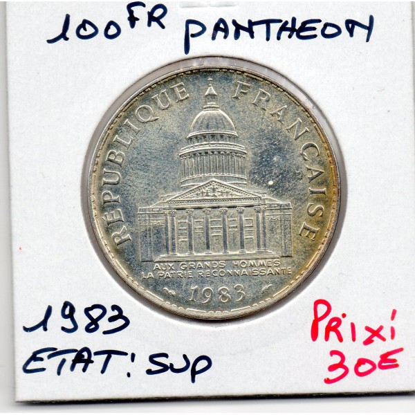 100 francs argent Panthéon 1983 Sup