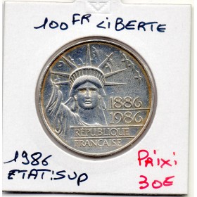 100 francs argent Liberté 1986 Sup
