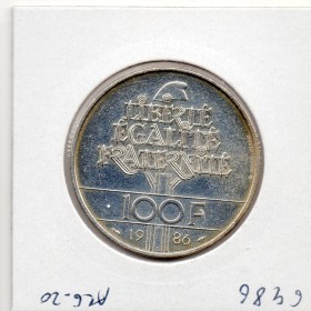 100 francs argent Liberté 1986 Sup