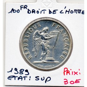 100 francs argent Droits de l'Homme 1989 Sup