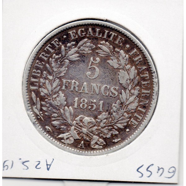 5 francs Cérès 1851 A Paris TTB