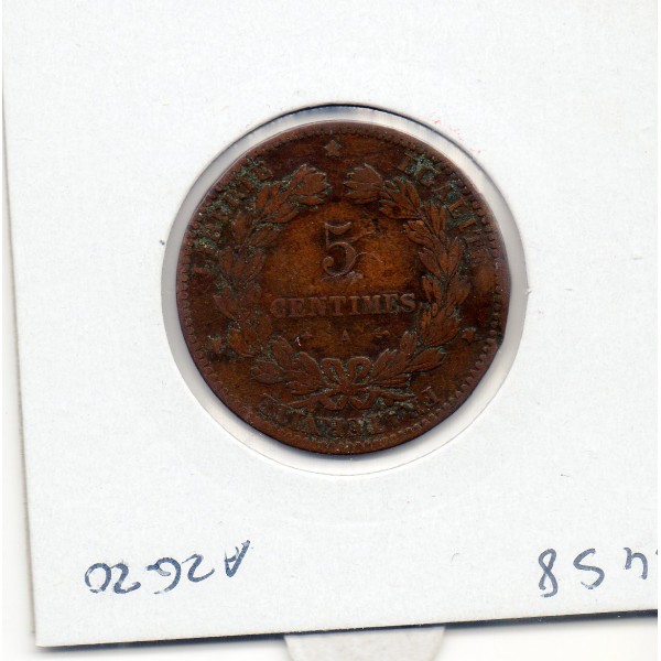 5 centimes Cérès 1872 grand A Paris TB
