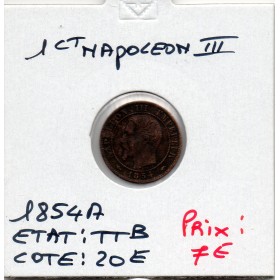 1 centime Napoléon III tête nue 1854 A Paris TTB