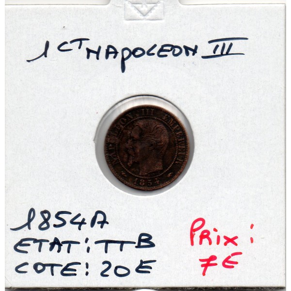 1 centime Napoléon III tête nue 1854 A Paris TTB