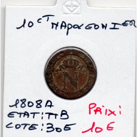 10 centimes Napoléon 1er 1808 A Paris TTB