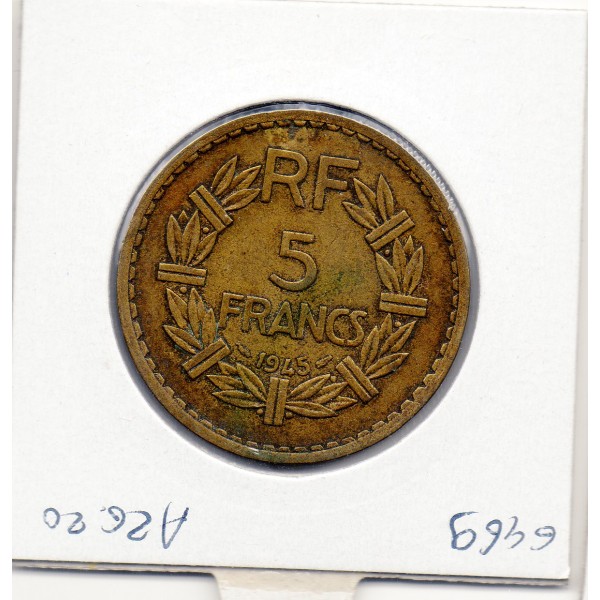 5 francs Lavrillier 1945 TTB