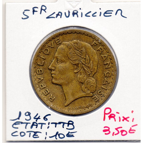 5 francs Lavrillier 1946 TTB