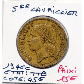 5 francs Lavrillier 1946 C Castelsarrasin TTB