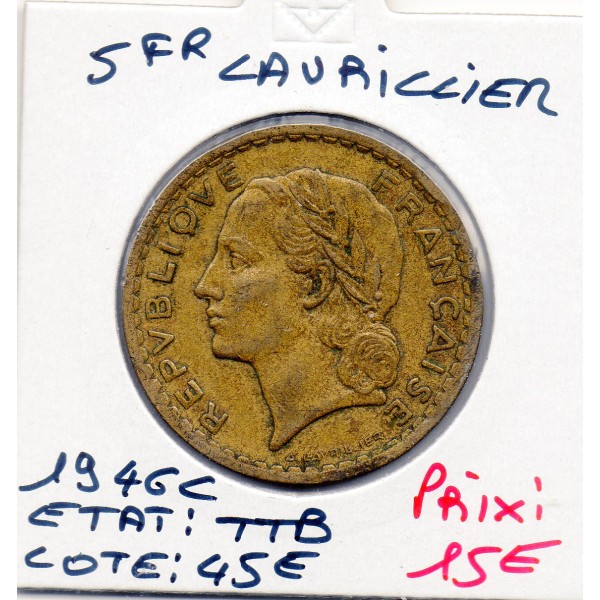 5 francs Lavrillier 1946 C Castelsarrasin TTB