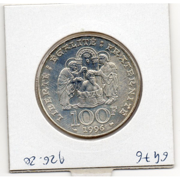 100 francs argent Clovis 1996 Sup