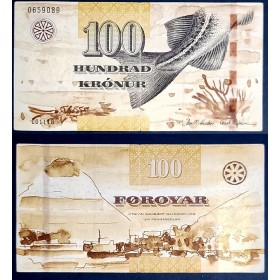 Iles Féroe P.30, TTB Billet de 100 Kronur 2011 queue poisson