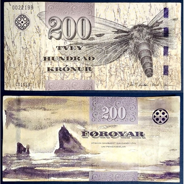 Iles Féroe P.31, TTB Billet de 200 Kronur 2011 hépiale houblon