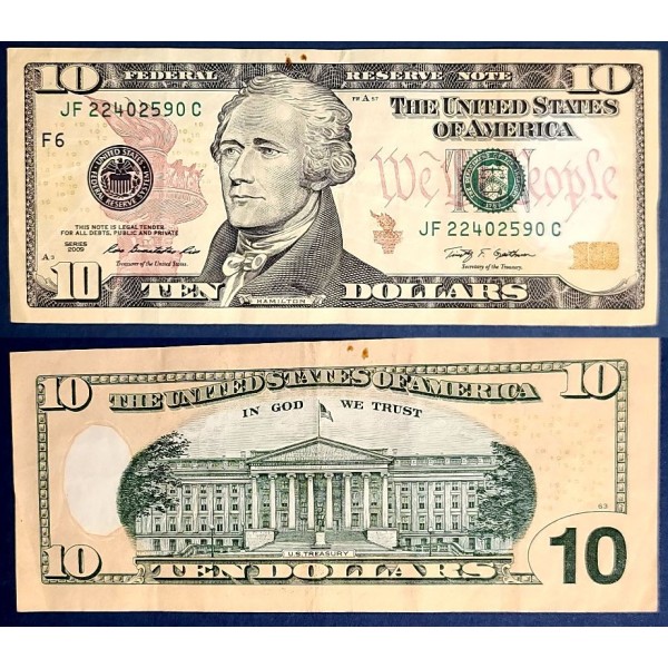 Etats Unis P.532 Atlanta, TTB Billet de 10 Dollars 2009 série F