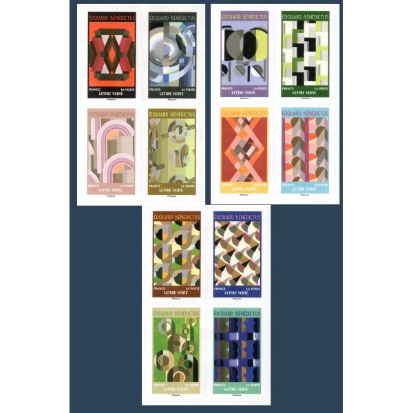 Autoadhésifs 2608-2619, Motifs décoratifs - Edouard Bénédictus, Neufs