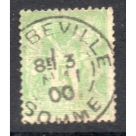 Timbre France Yvert No 102 Type I Sage 5c vert-jaune Oblitéré