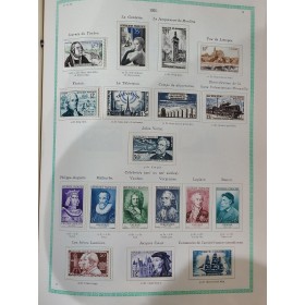 collection de timbres France compléte de 1950 à 1973 avec charniéres dans album yvert et Tellier fo à moins de 10