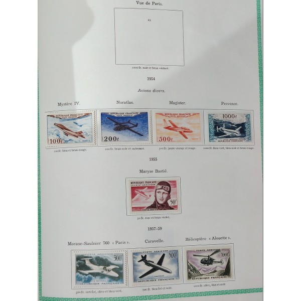 collection de timbres France compléte de 1950 à 1973 avec charniéres dans album yvert et Tellier fo à moins de 10