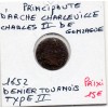 Ardennes, Principauté Arches Charleville, Charles II de Gonzague, (1652) Denier tournois Type 2 TB