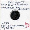 Ardennes, Principauté Arches Charleville,Charle II de Gonzague, (1653) Denier tournois Type 3