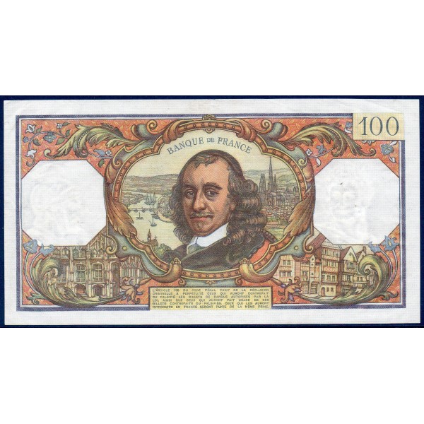 100 Francs Corneille TTB+  4.2.1977 Billet de la banque de France