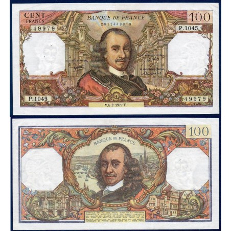 100 Francs Corneille TTB+  4.2.1977 Billet de la banque de France