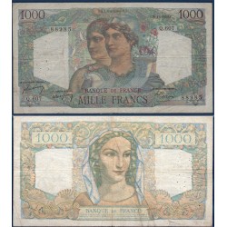 1000 Francs Minerve et Hercule TTB- 3.11.1949 Billet de la banque de France