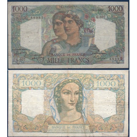 1000 Francs Minerve et Hercule TTB- 3.11.1949 Billet de la banque de France