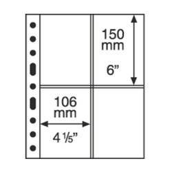 Feuilles GRANDE 2CT 2ST, 4 compartiments pour Cartes Postales, transparent