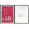 Timbre France Yvert No 1664b Numéro rouge, g t sans phosphore  variété Type Marianne de Béquet