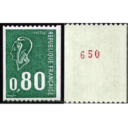 Timbre France Yvert No 1894a numéro rouge variété Marianne de Béquet