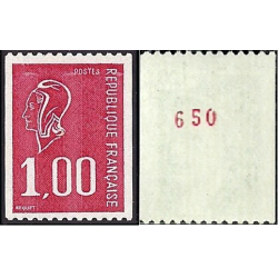 Timbre France Yvert No 1895a numéro rouge variété Marianne de Béquet