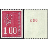 Timbre France Yvert No 1895a numéro rouge variété Marianne de Béquet