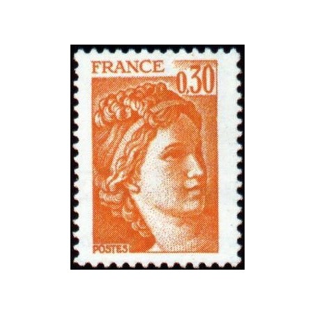 Timbre France Yvert No 1968a gomme tropicale variété Type Sabine