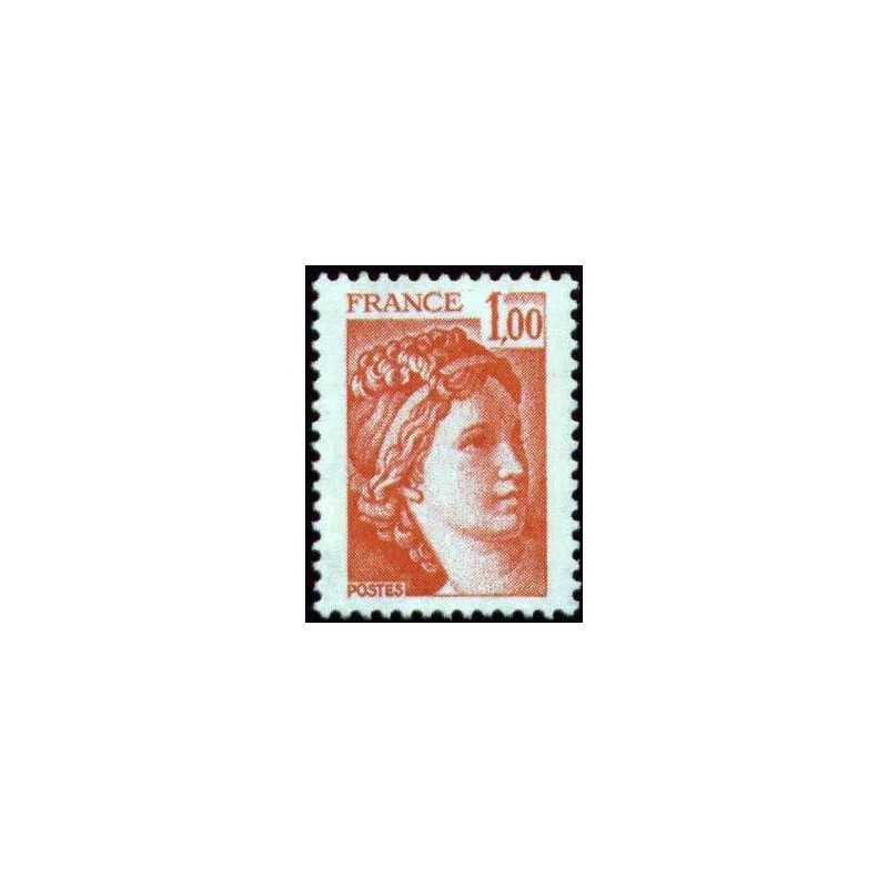 Timbre France Yvert No 1972b gomme Tropicale variété Type Sabine