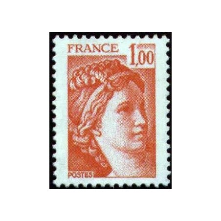 Timbre France Yvert No 1972b gomme Tropicale variété Type Sabine