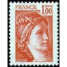 Timbre France Yvert No 1972b gomme Tropicale variété Type Sabine