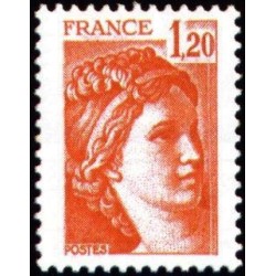 Timbre France Yvert No 1974a gomme tropicale variété Type Sabine