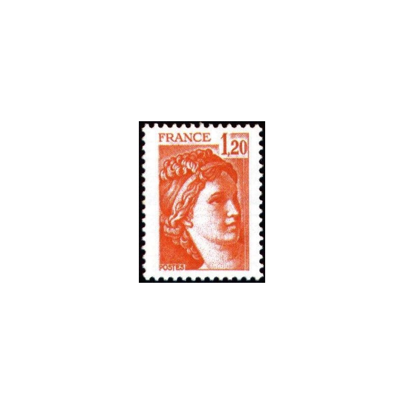 Timbre France Yvert No 1974a gomme tropicale variété Type Sabine