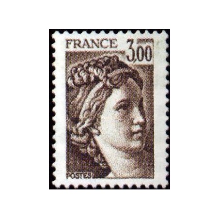 Timbre France Yvert No 1979a gomme tropicale variété Type Sabine