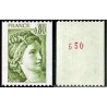 Timbre France Yvert No 1980a numéro rouge variété  Roulette type Sabine