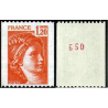 Timbre France Yvert No 1981Ba numéro rouge variété Roulette type Sabine