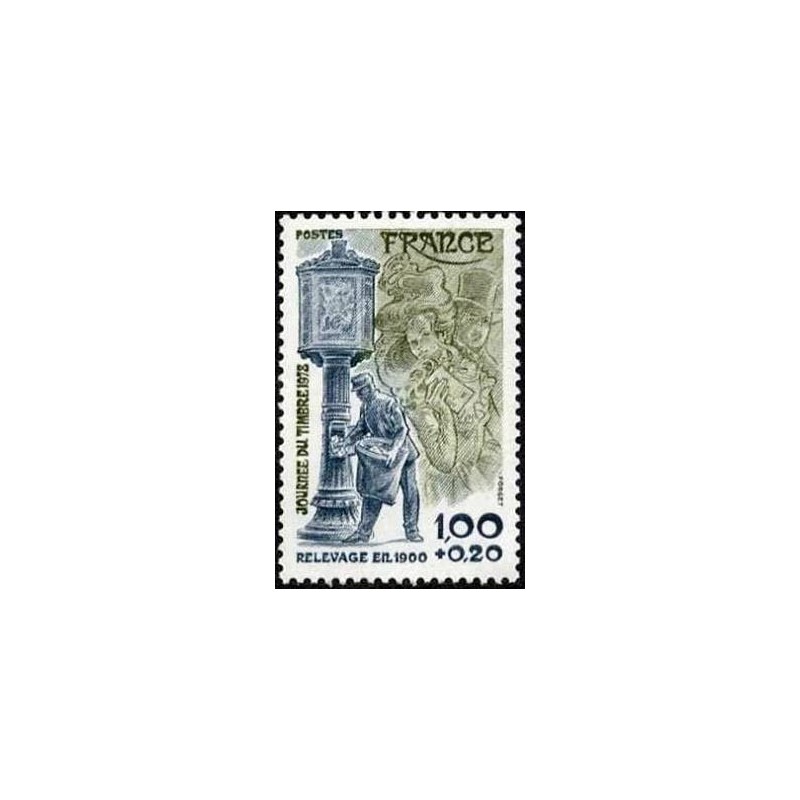 Timbre France Yvert No 2004a gomme tropicale variété Journée du timbre, Facteur parisien de 1900