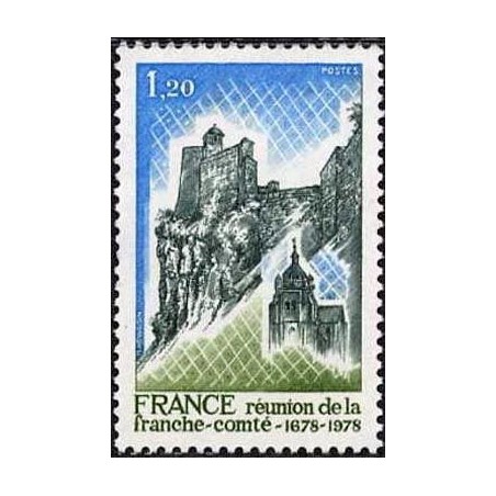 Timbre France Yvert No 2015a gomme tropicale variété Réunion de la Franche Comté à la couronne