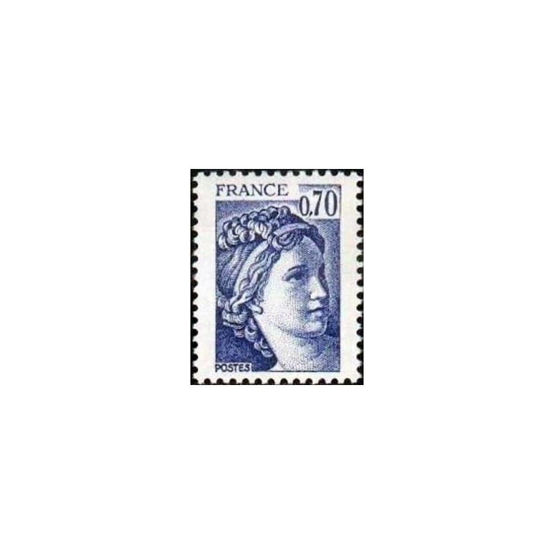 Timbre France Yvert No 2056b gomme tropicale variété Type Sabine